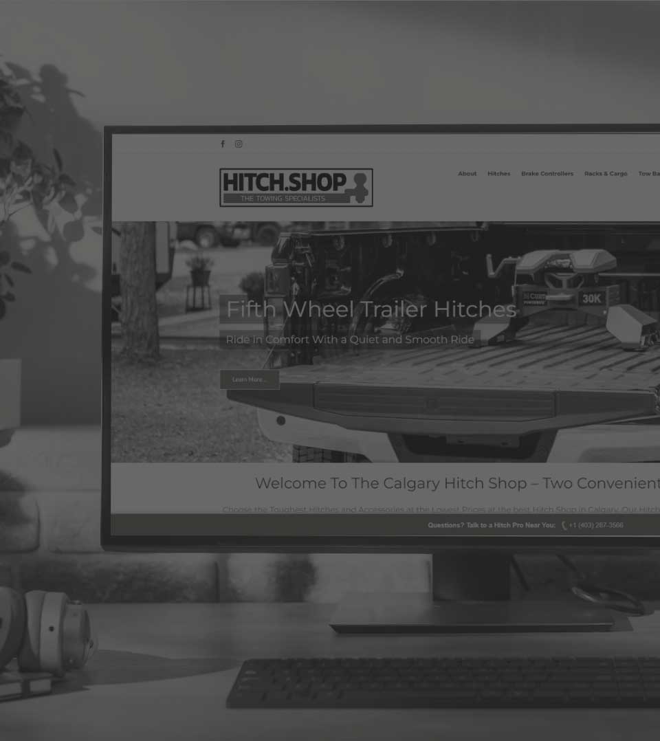 Hitch shop web on desktop