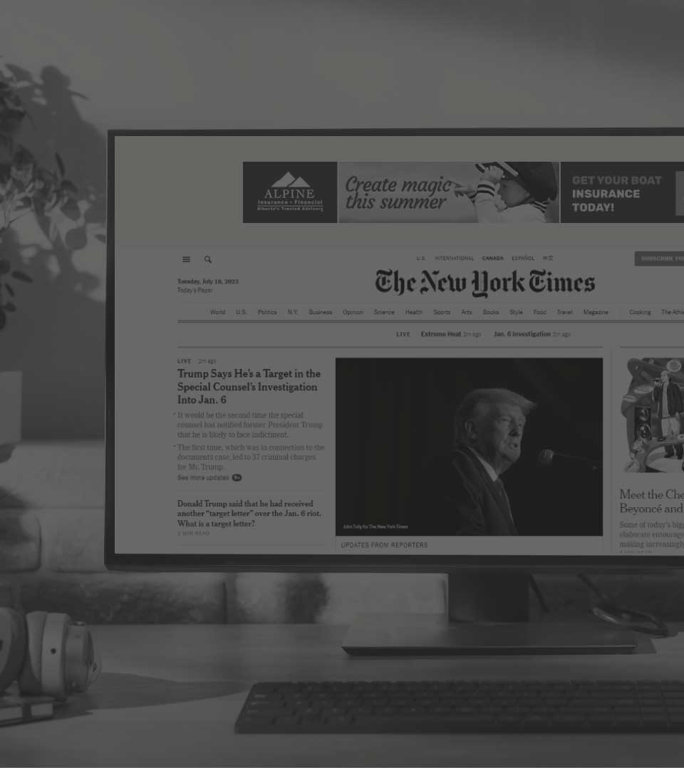 New york times with adstrump