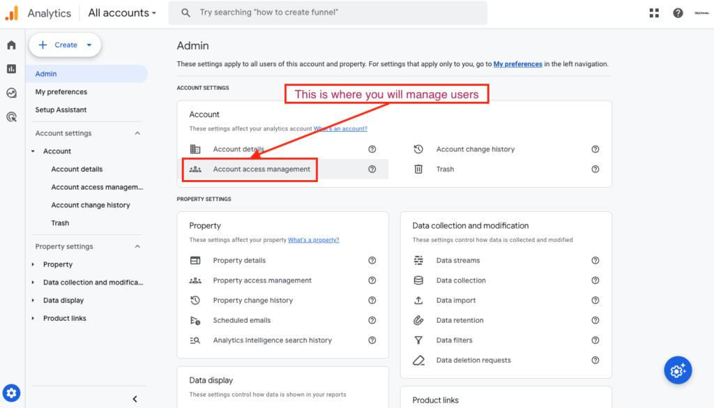 GA4 account access management