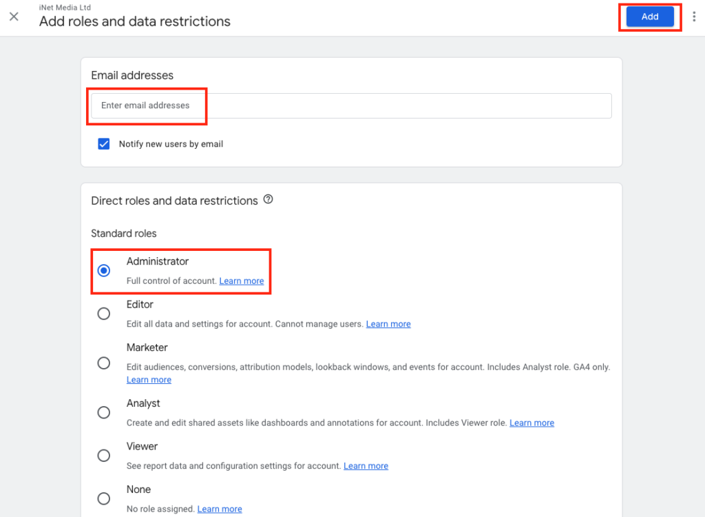 GA4 user management